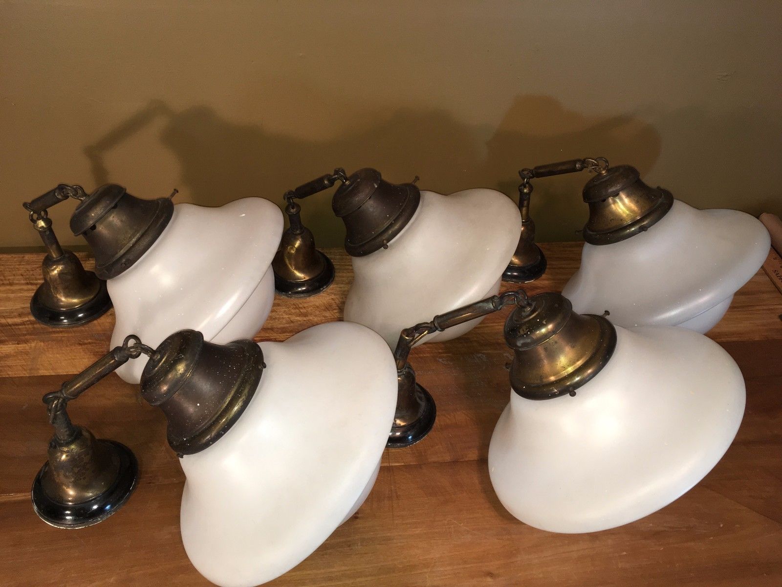 Five 1920s Chandeliers Antique Art Deco Pendant Ceiling Light Fixture UFO Saucer