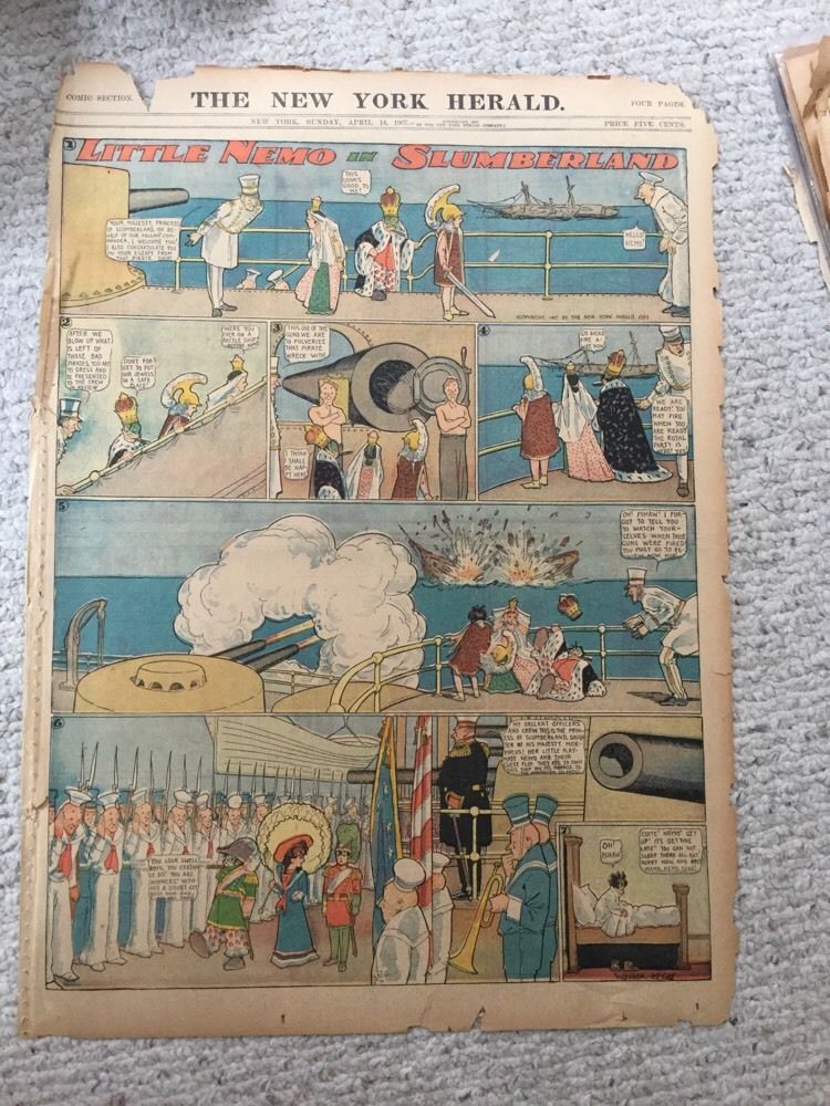 Wonderful Little Nemo In Slumberland Comic Page From Apr 1907 Good Condition.