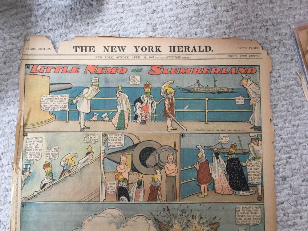 Wonderful Little Nemo In Slumberland Comic Page From Apr 1907 Good Condition.