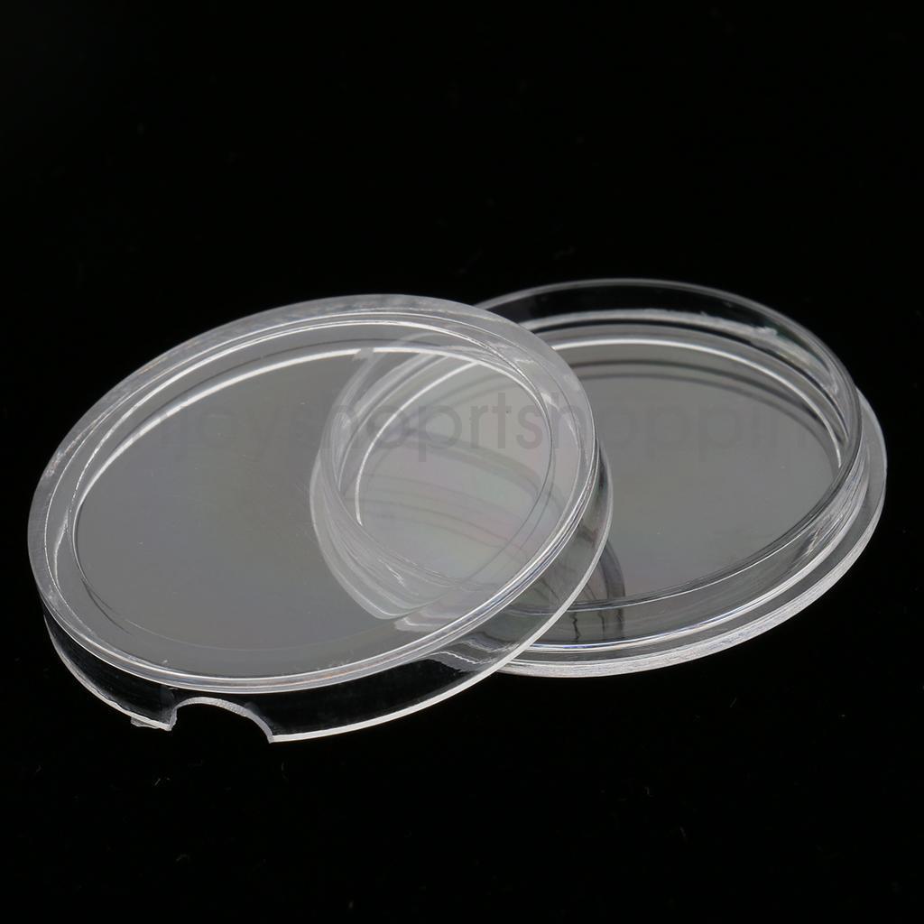 100pcs 28mm Plastic Clear Round Coin Case Capsule Storage Holder Containers