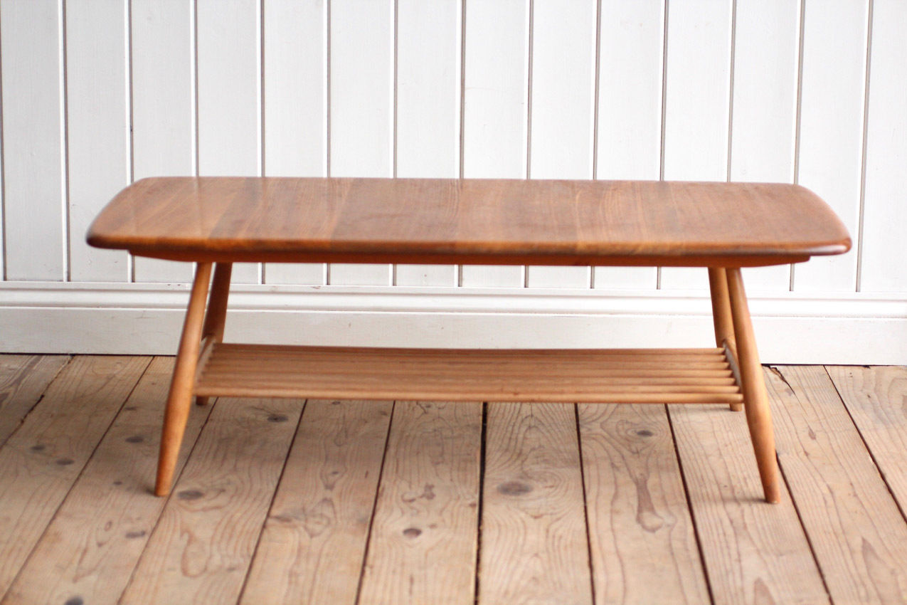 Vintage Retro Ercol Elm Coffee Table Mid Century