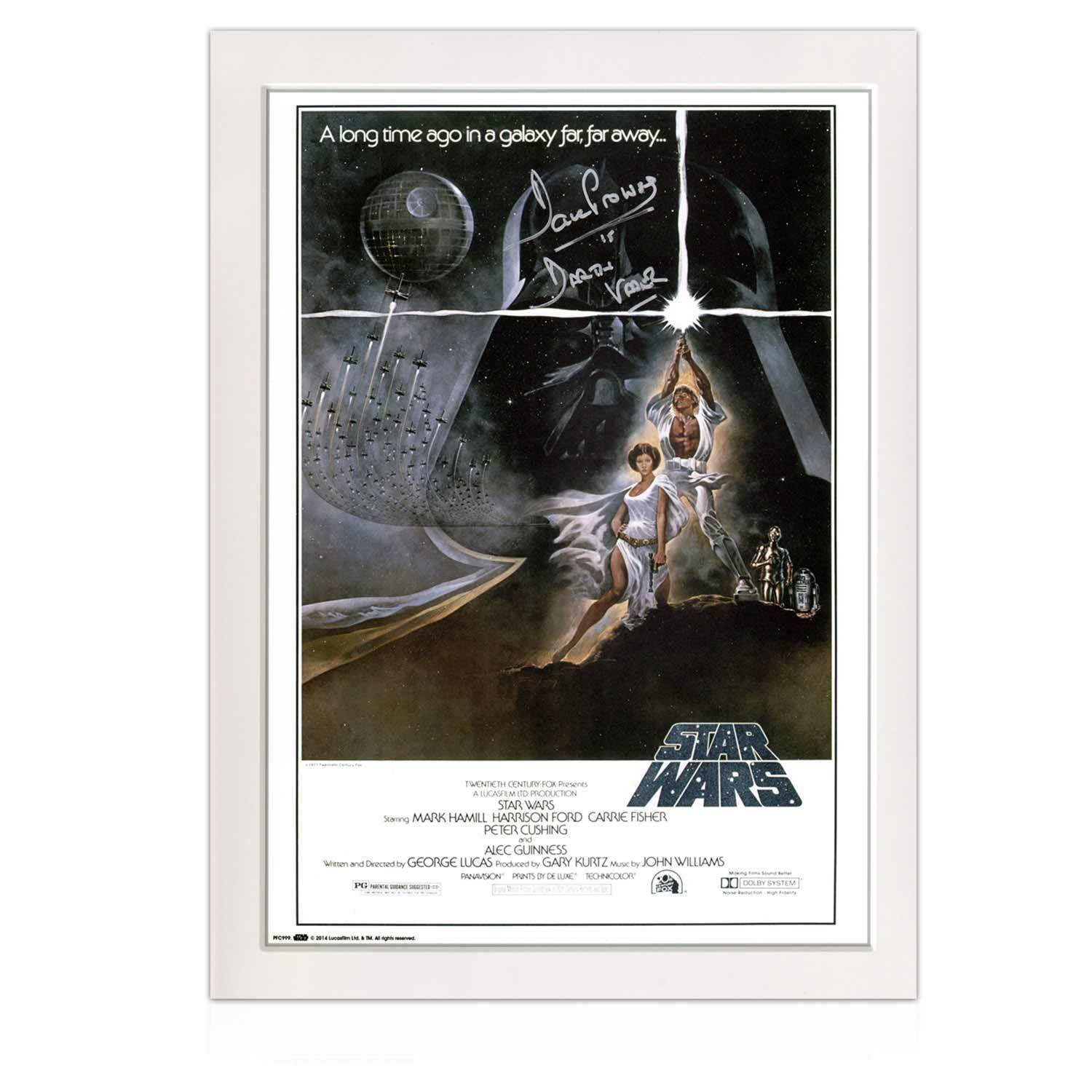 Darth Vader Signed Star Wars Poster Autographed Memorabilia