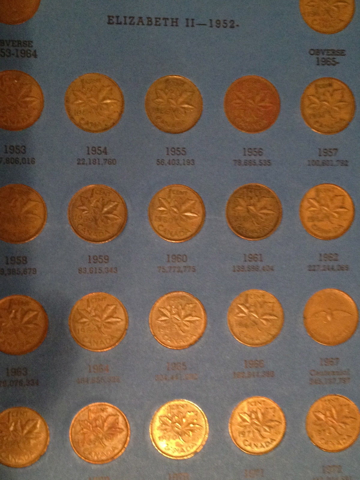 Complete set of Canada Small Cents in Whitman folder - includes all key dates