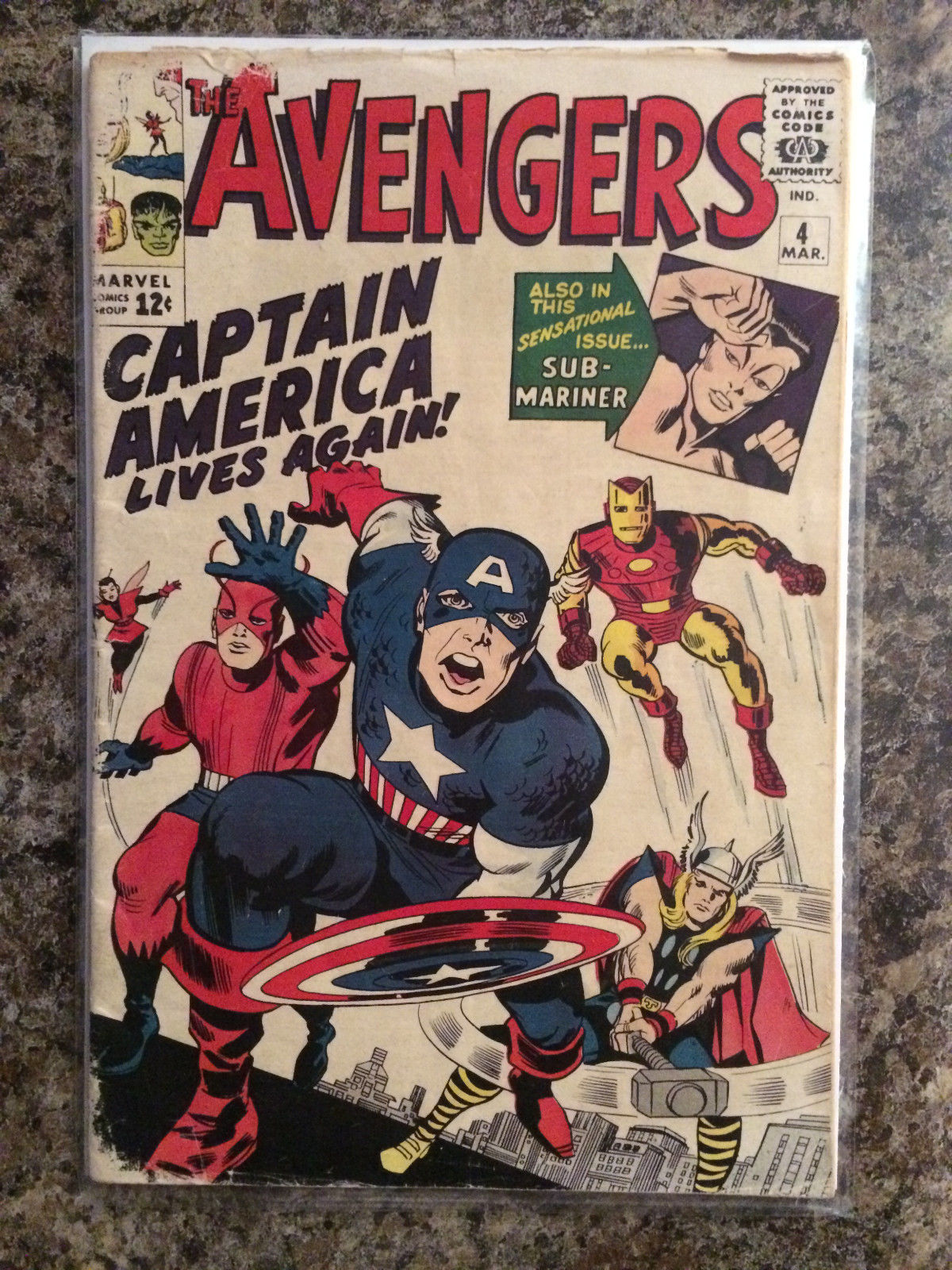 Marvel THE AVENGERS Volume 1 (1964) #4 Appearance of Captain America