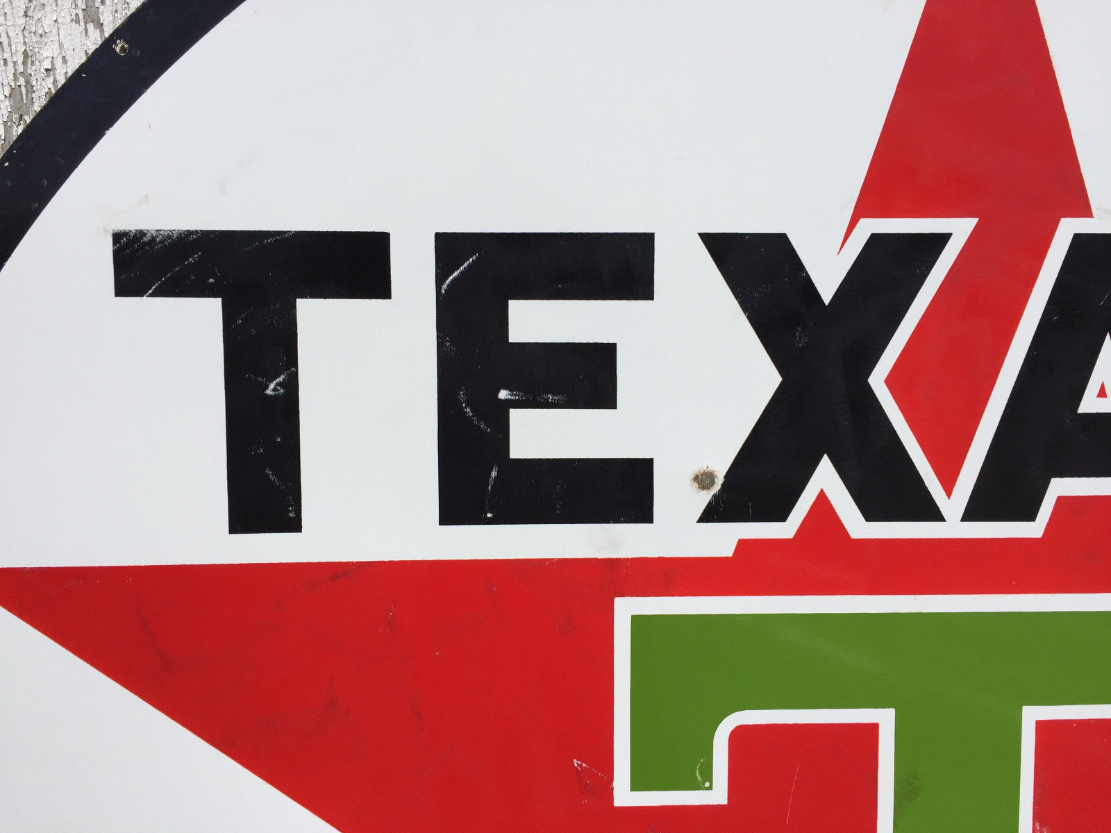 Original 72" Texaco Gasoline Double-sided Porcelain Sign