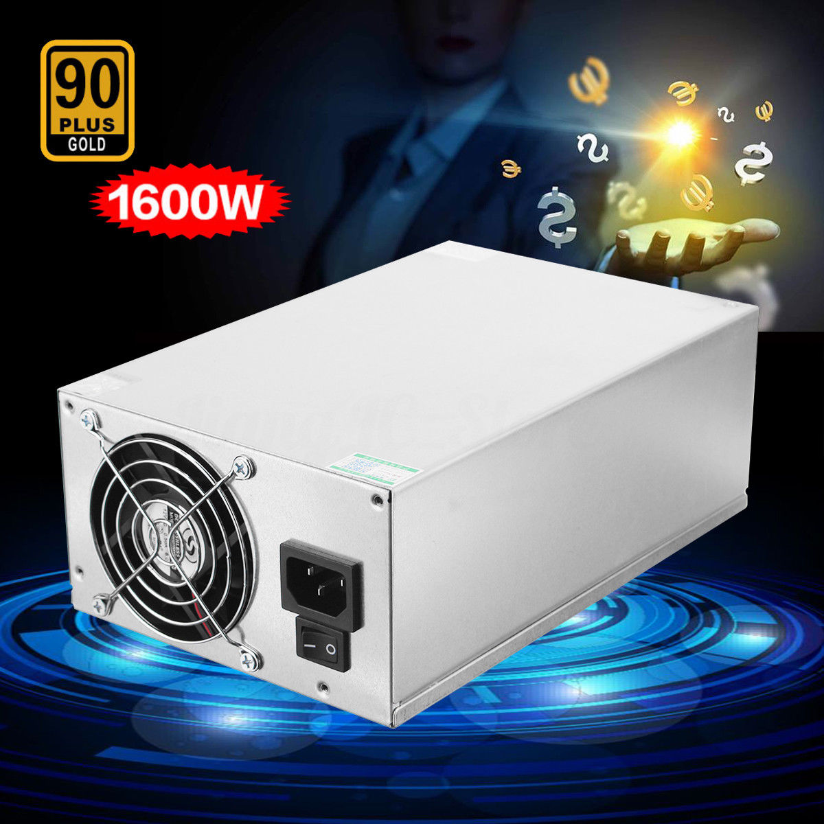 1600w 90 Plus Mining Machine Miner Power Supply For Eth Rig Bitcoin Miner S7 S9