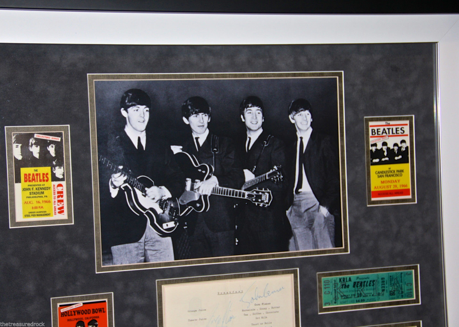 THE BEATLES signed autographed display photo guitar pick drumstick PSA DNA RARE