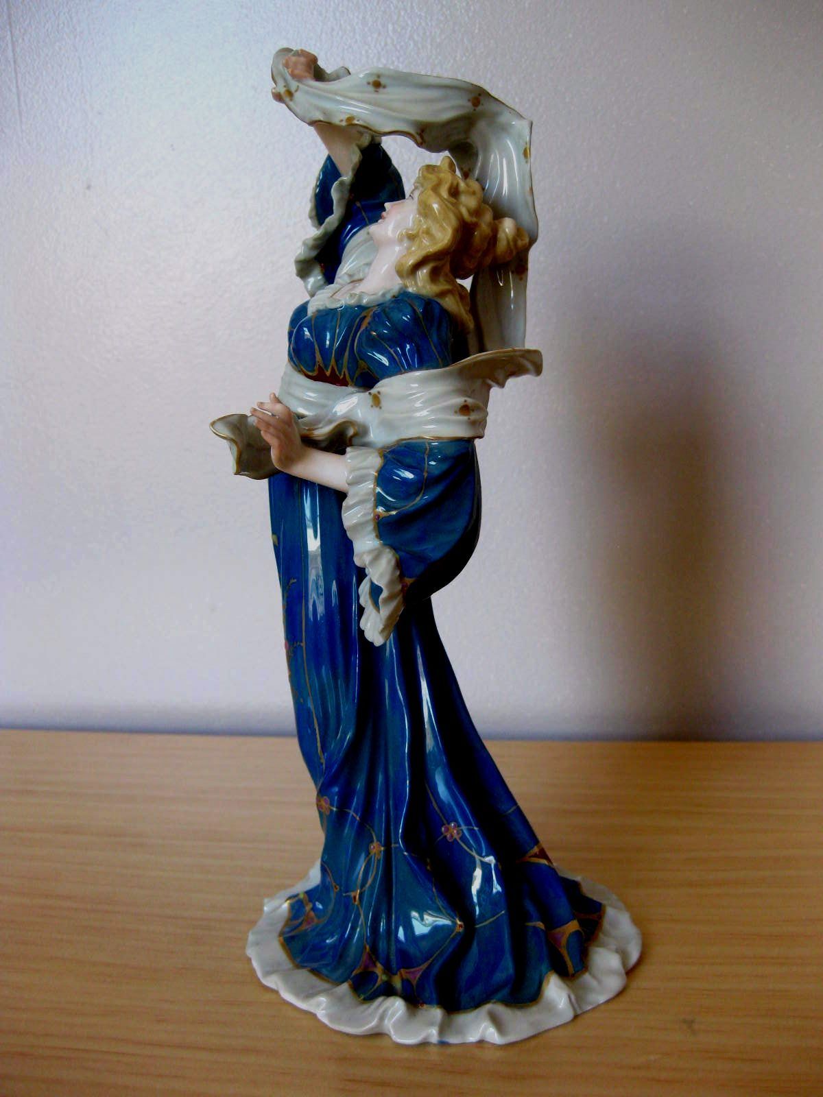 Antique German Muller Art Deco Nouveau Porcelain Lady Woman Figurine Figure