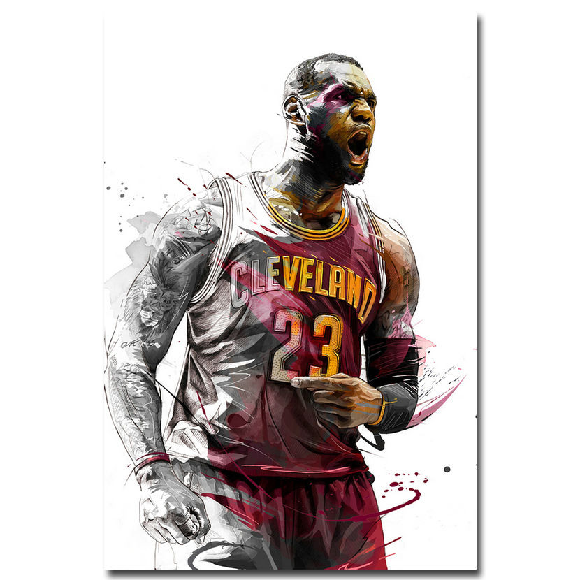 Lebron James Basketball Silk Poster Wall Art Canvas Print 12x18 24x36 inch