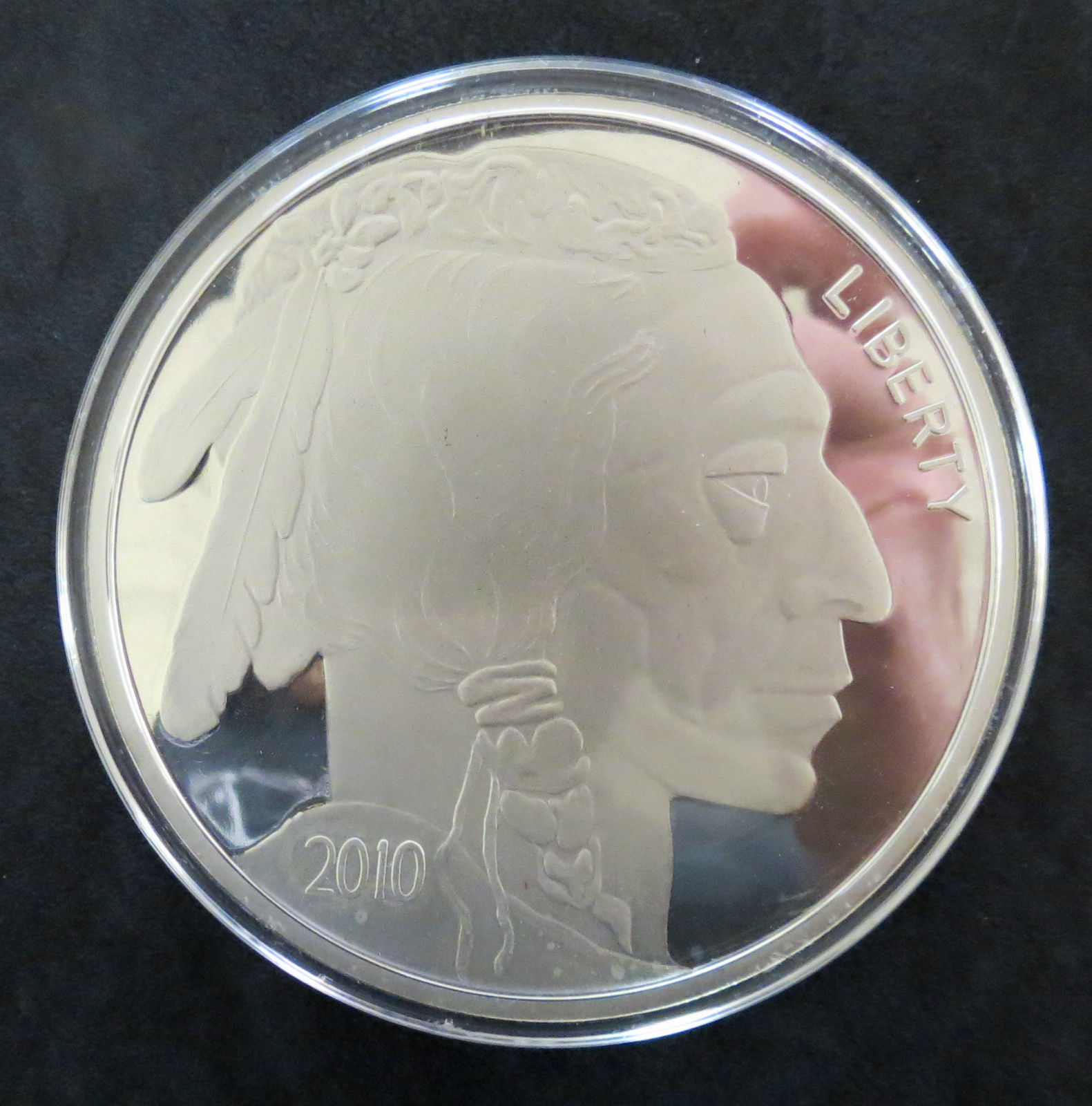 2010 GIANT 6 OZ  1/2 TROY POUND INDIAN BUFFALO SILVER ROUND.999 FINE