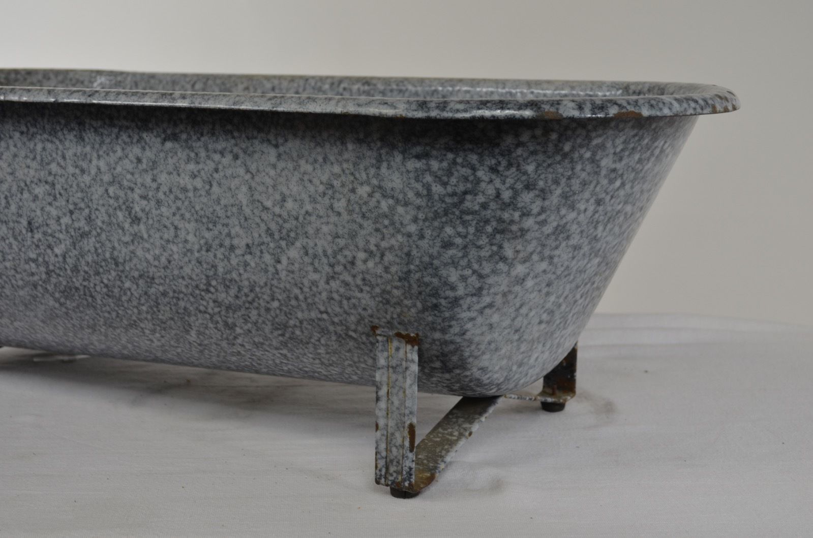 Antique French Aluminum Baby Bathtub