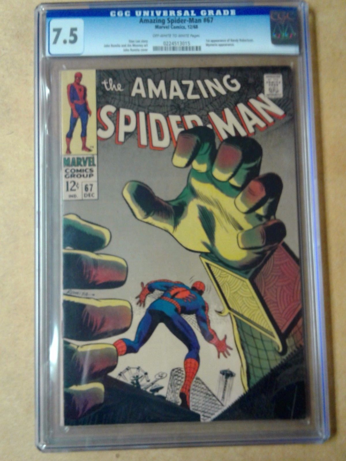 CGC 7.5 MARVEL #67 THE AMAZING SPIDER-MAN 12/68 1ST APP. OF RANDY ROBERTSON