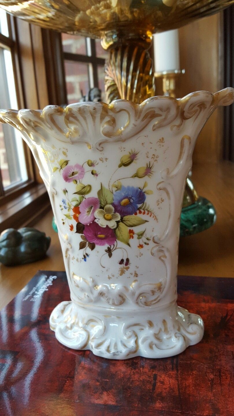 Antique Russian Imperial porcelain vase Popov manufactory mid 19th century