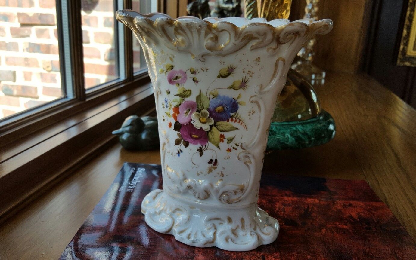 Antique Russian Imperial porcelain vase Popov manufactory mid 19th century