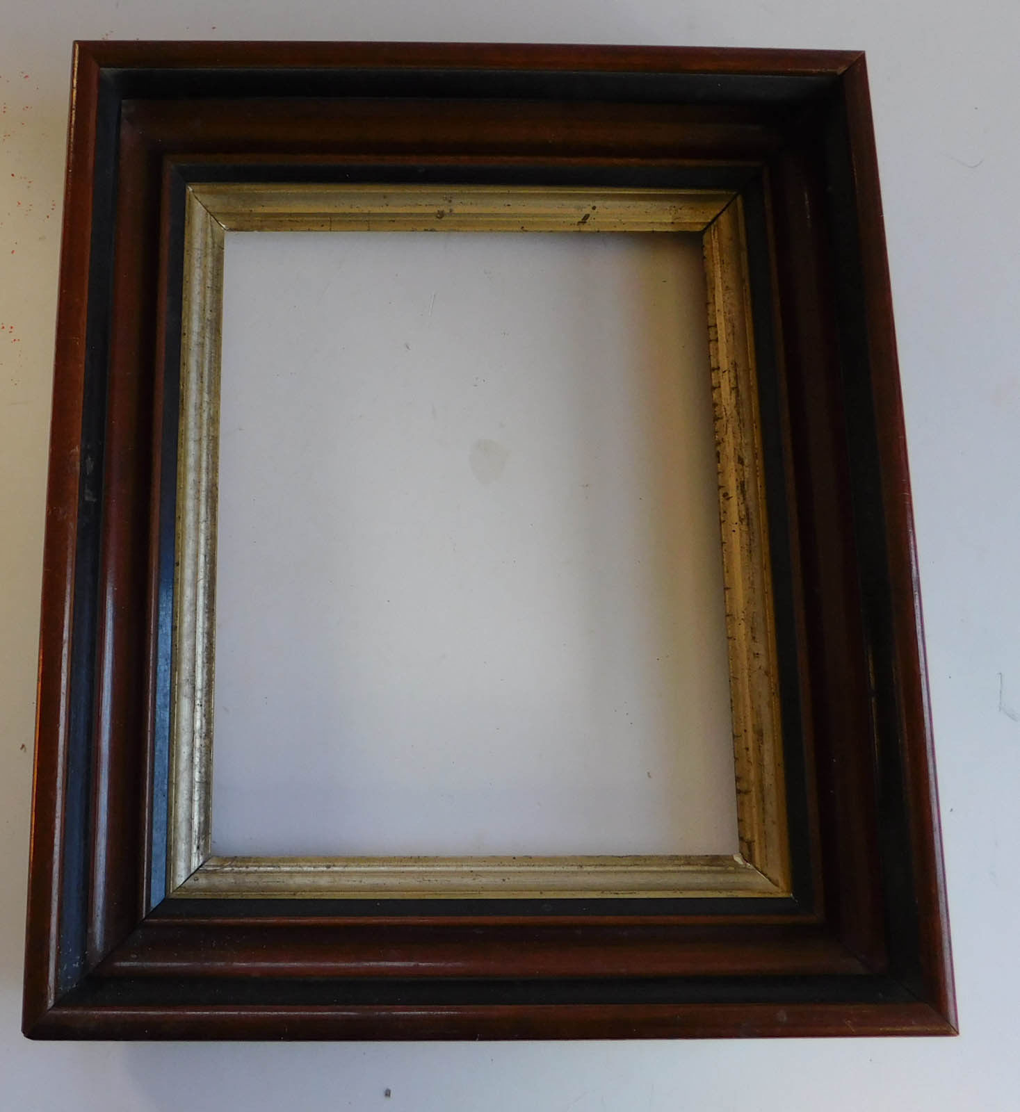 Antique Victorian Walnut Gilt Gold Black Picture Frame