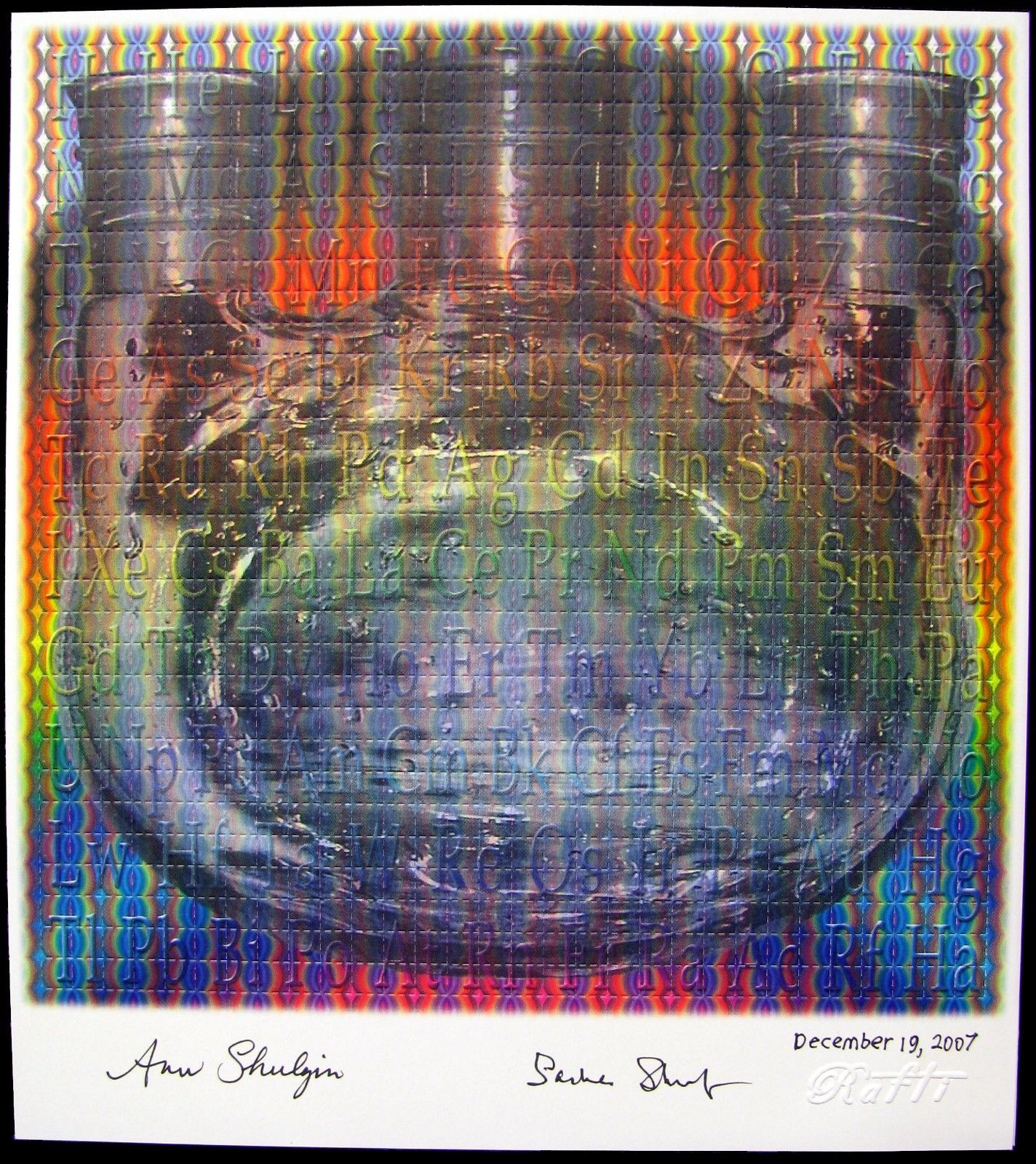 Shulgin blotter art signed by both Ann Sasha PIHKAL TIHKAL