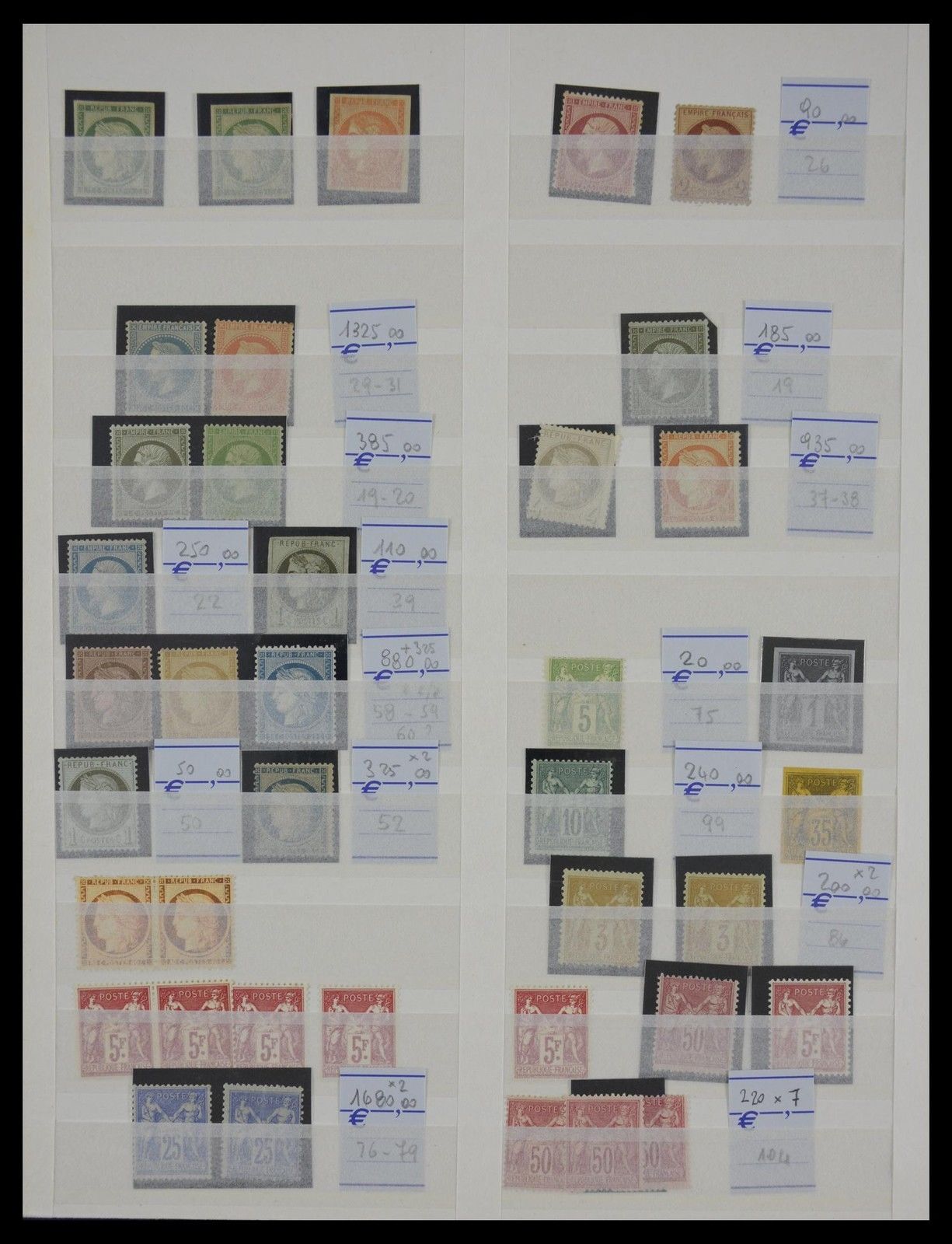 Lot 27615 Collection stamps of France 1849-1960.