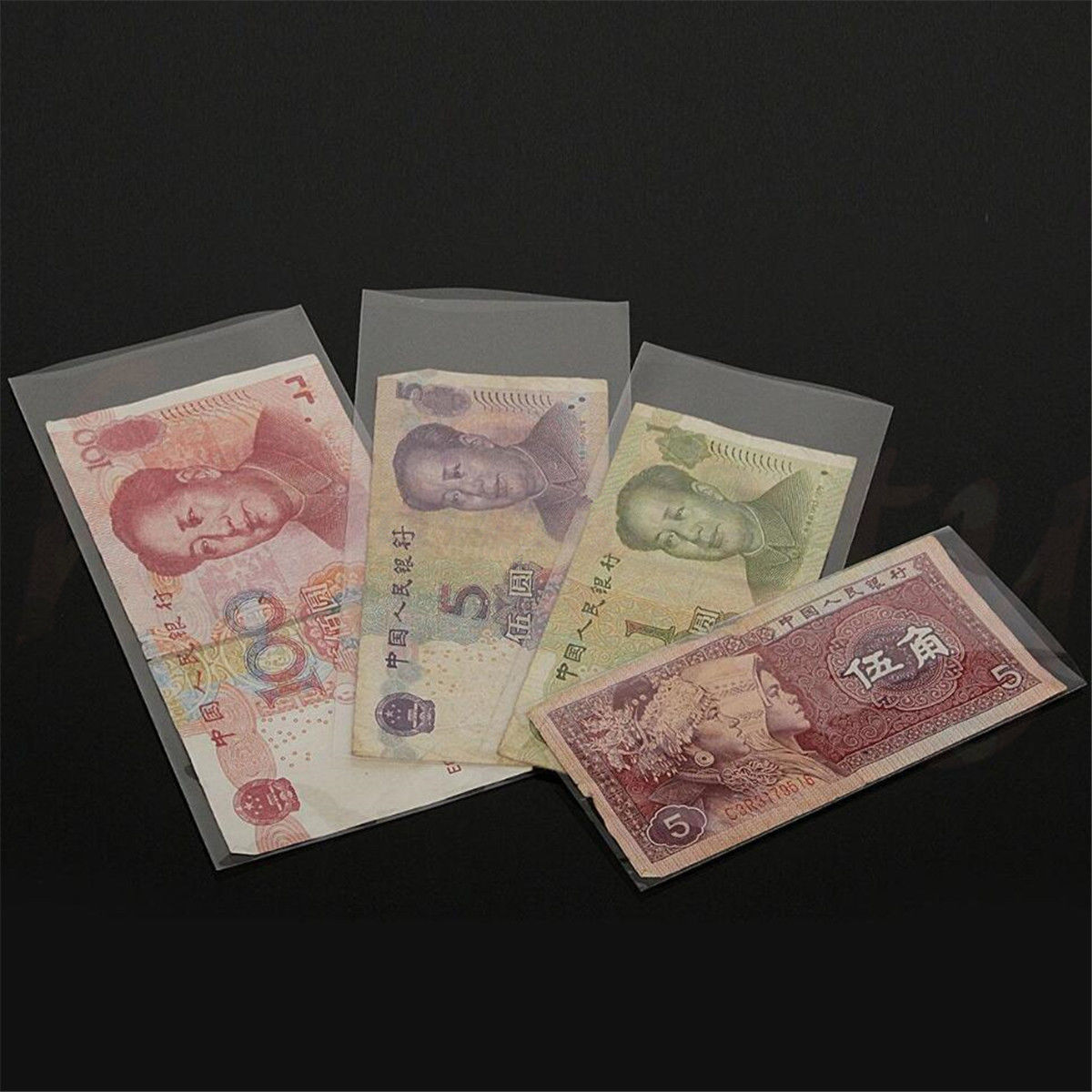 400pcs Currency Sleeves Holders For Banknotes Paper Money Stamp OPP Bags 4 Size