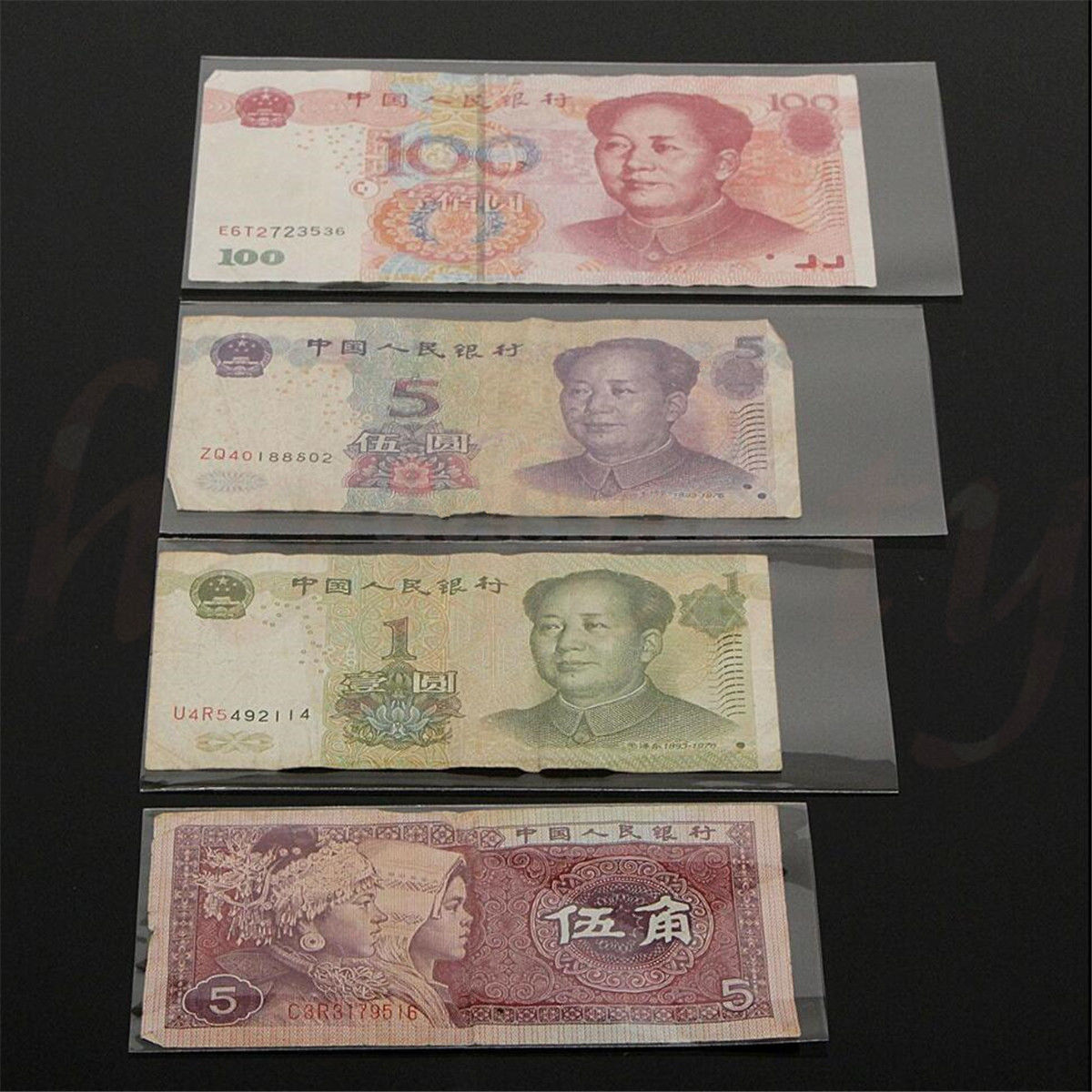 400pcs Currency Sleeves Holders For Banknotes Paper Money Stamp OPP Bags 4 Size