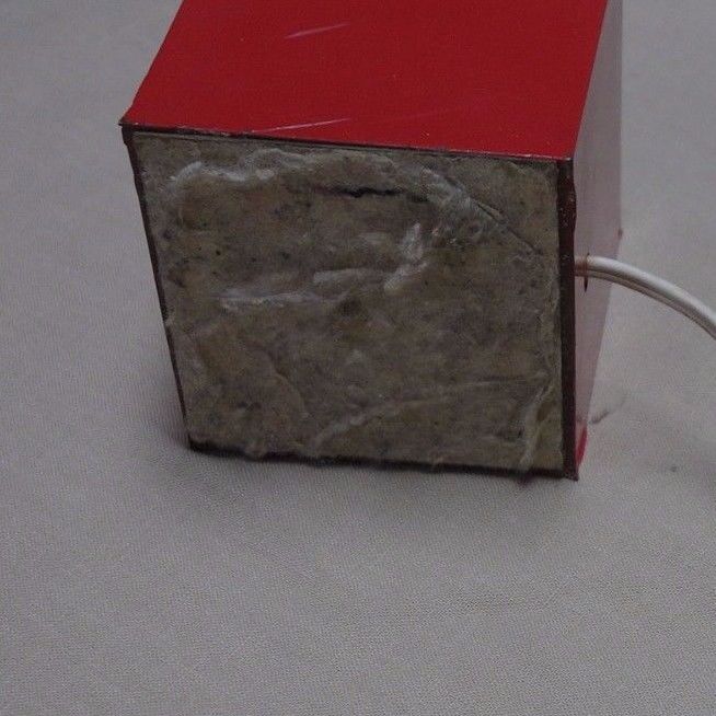 Mid Century Modern Aluminum Red Cube Table Light Lamp