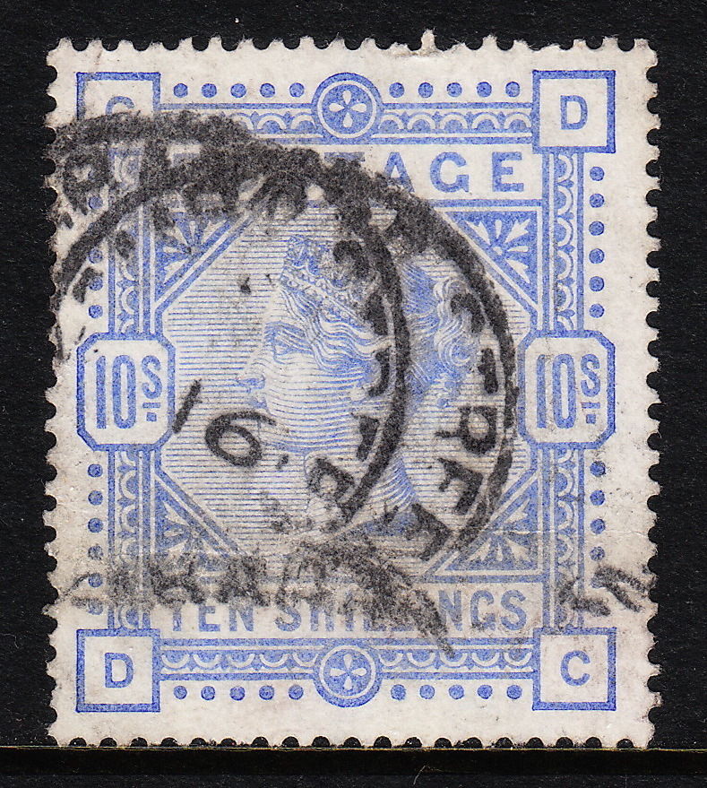 GREAT BRITAIN — SCOTT 109 (SG 183) — VICTORIA 10/- — USED — SCV $500.00