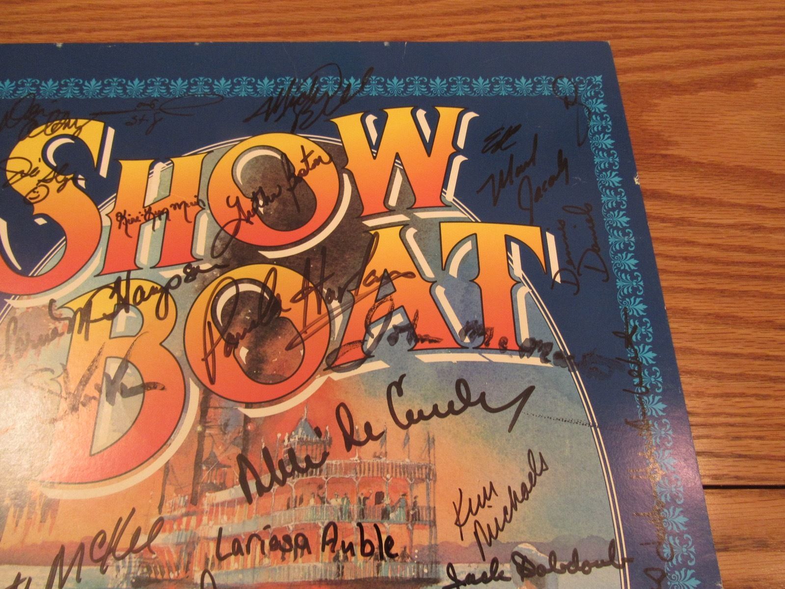 60+ Cast Signed Show Boat Musical poster Gershwin Theatre 1994 Elaine Stritch