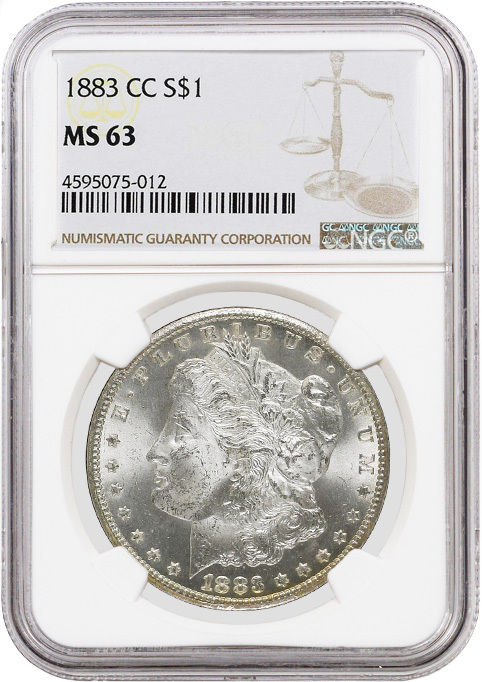 1883 CC $1 Morgan Silver Dollar NGC MS63