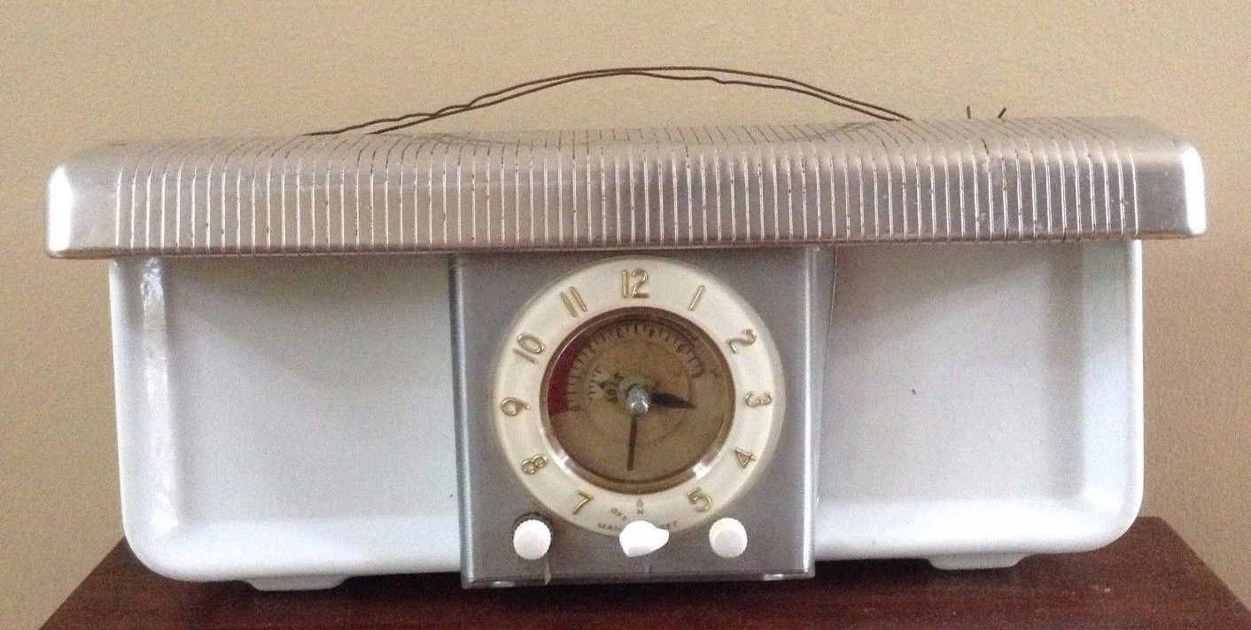 Antique VTG General Electric Range Timer With Light Stove Top Oven White Chrome