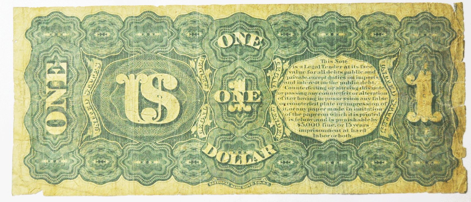 1869 $1 Legal Tender Large Note Washington Rainbow Fr#18 A694998*