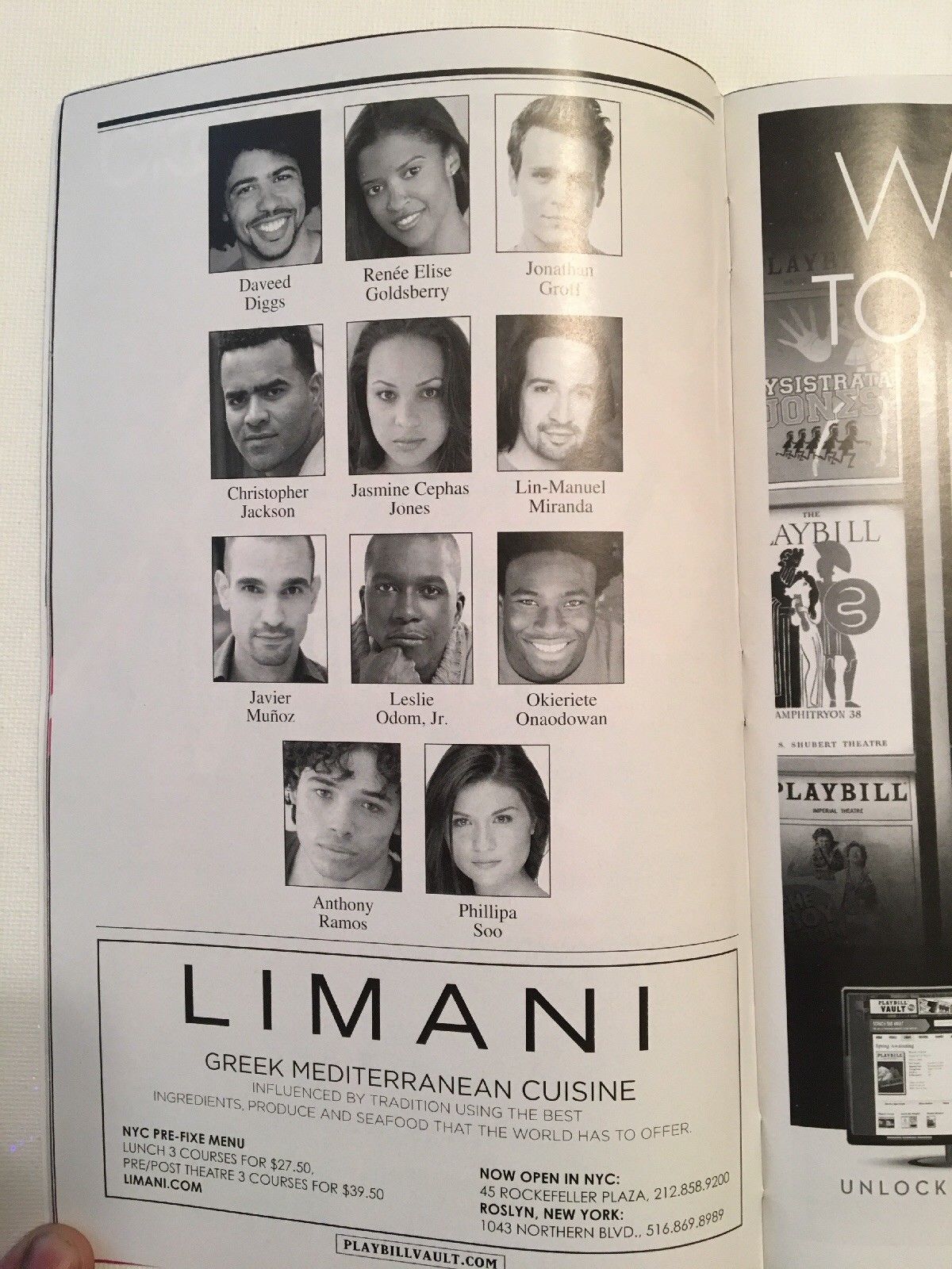 Hamilton Playbill Original Cast