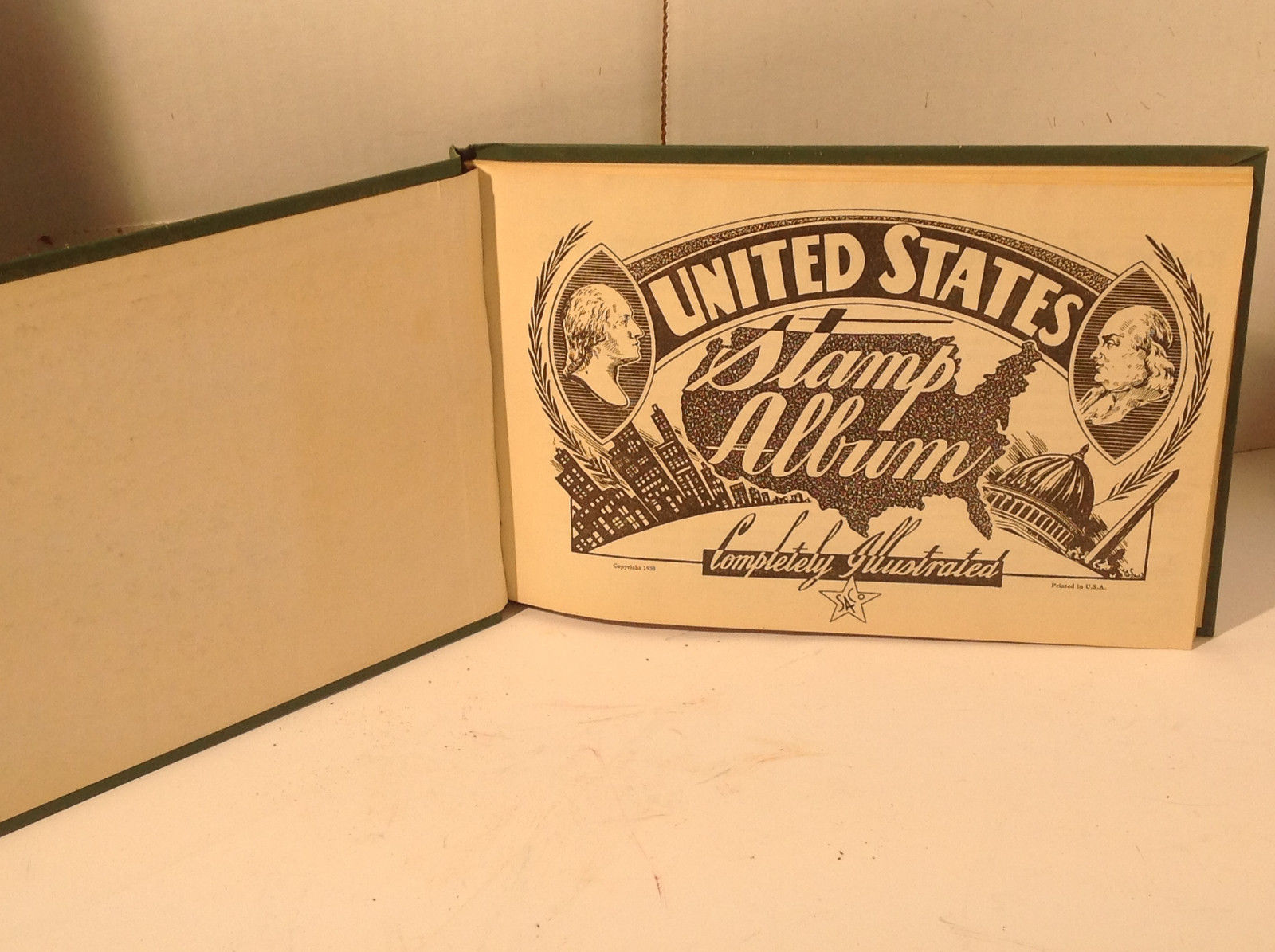 Vintage SACO US Stamp Album 1938 illustrated w/$265.catalog w/BOB very rare! 8