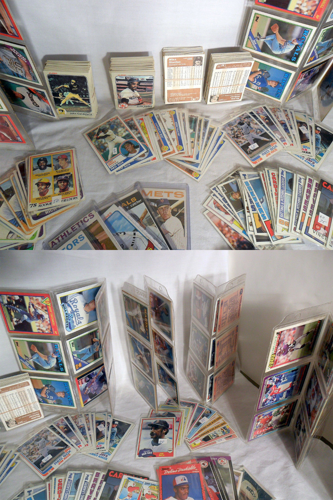 Vintage Baseball Card Lot -Approx 820 Pieces MLB  1960s - 1990s