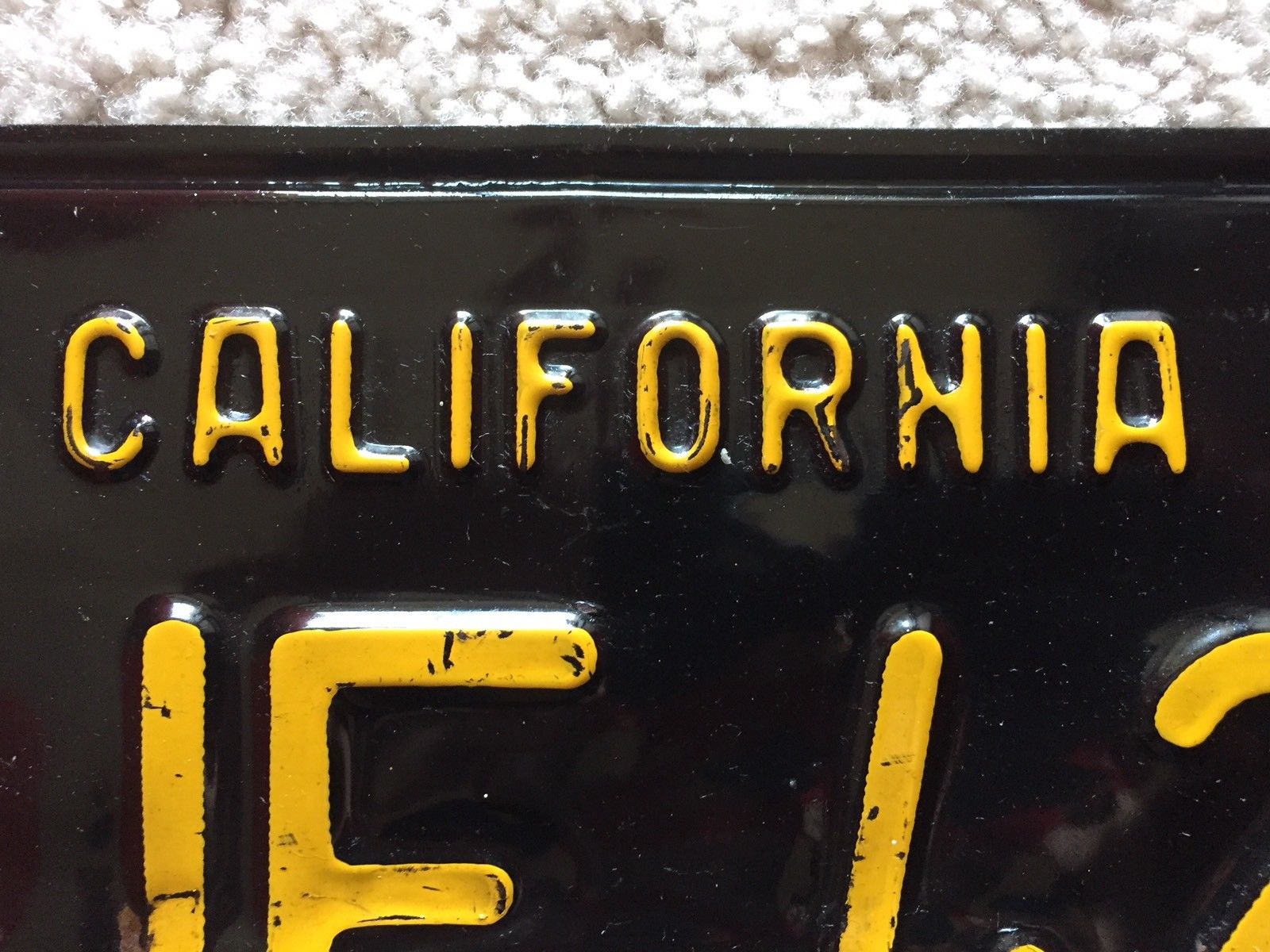 1963 CALIFORNIA license plate - BRILLIANT GLOSSY antique vintage auto tag!