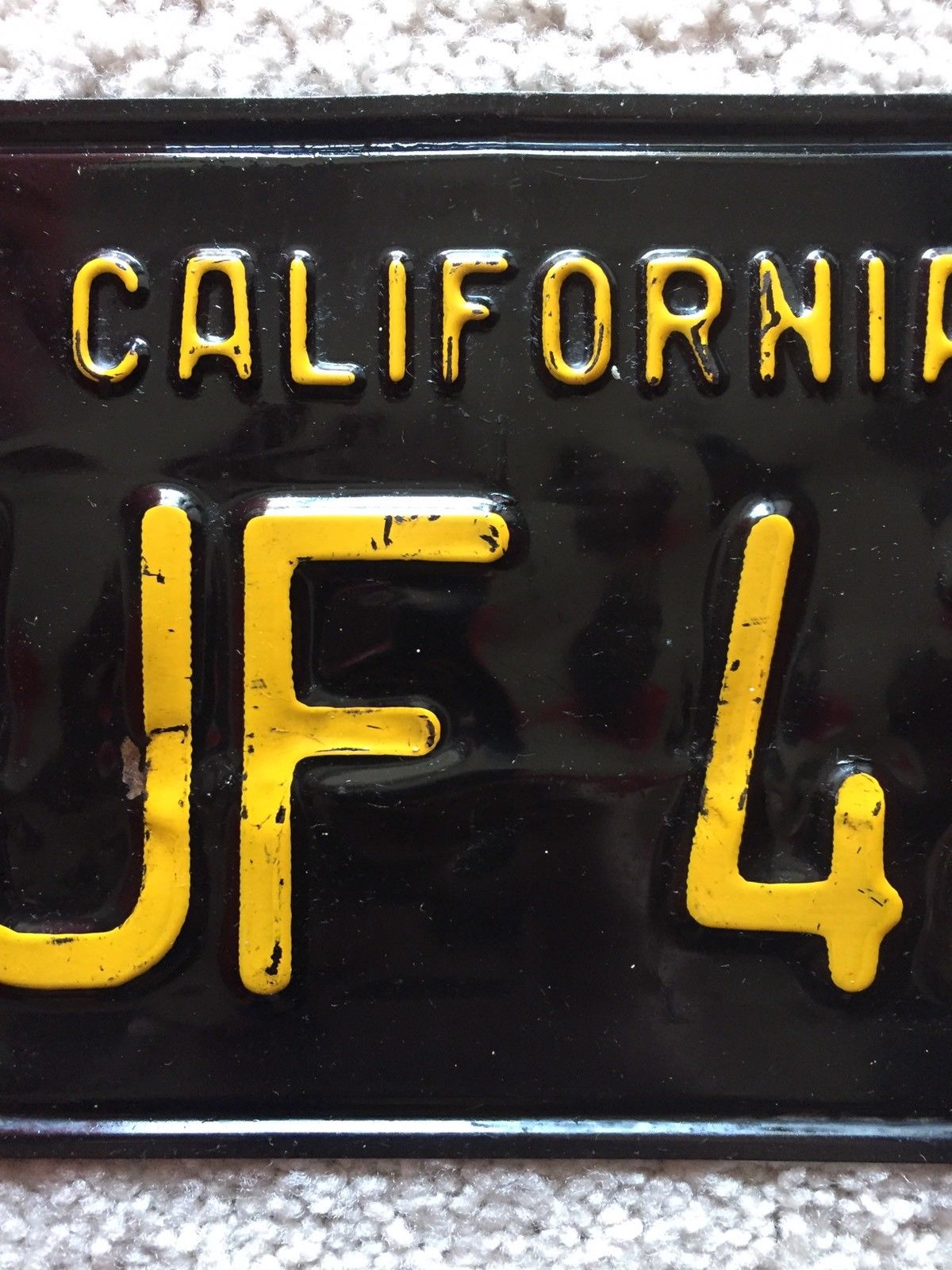 1963 CALIFORNIA license plate - BRILLIANT GLOSSY antique vintage auto tag!