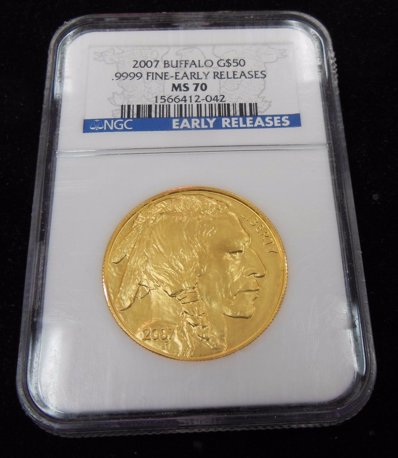 2007 US Gold Buffalo 1 oz .9999 Fine NGC MS70 Early Release