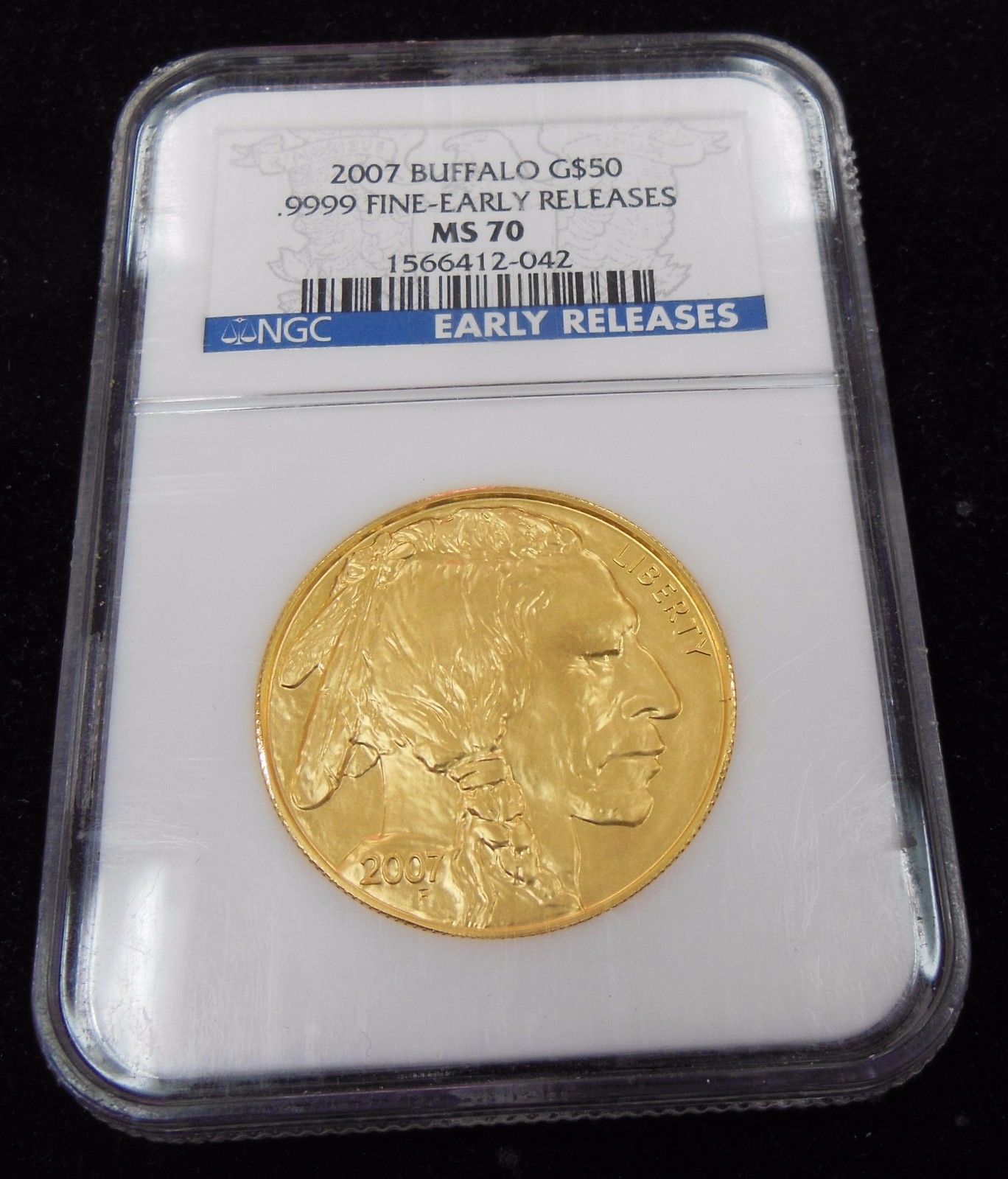 2007 US Gold Buffalo 1 oz .9999 Fine NGC MS70 Early Release