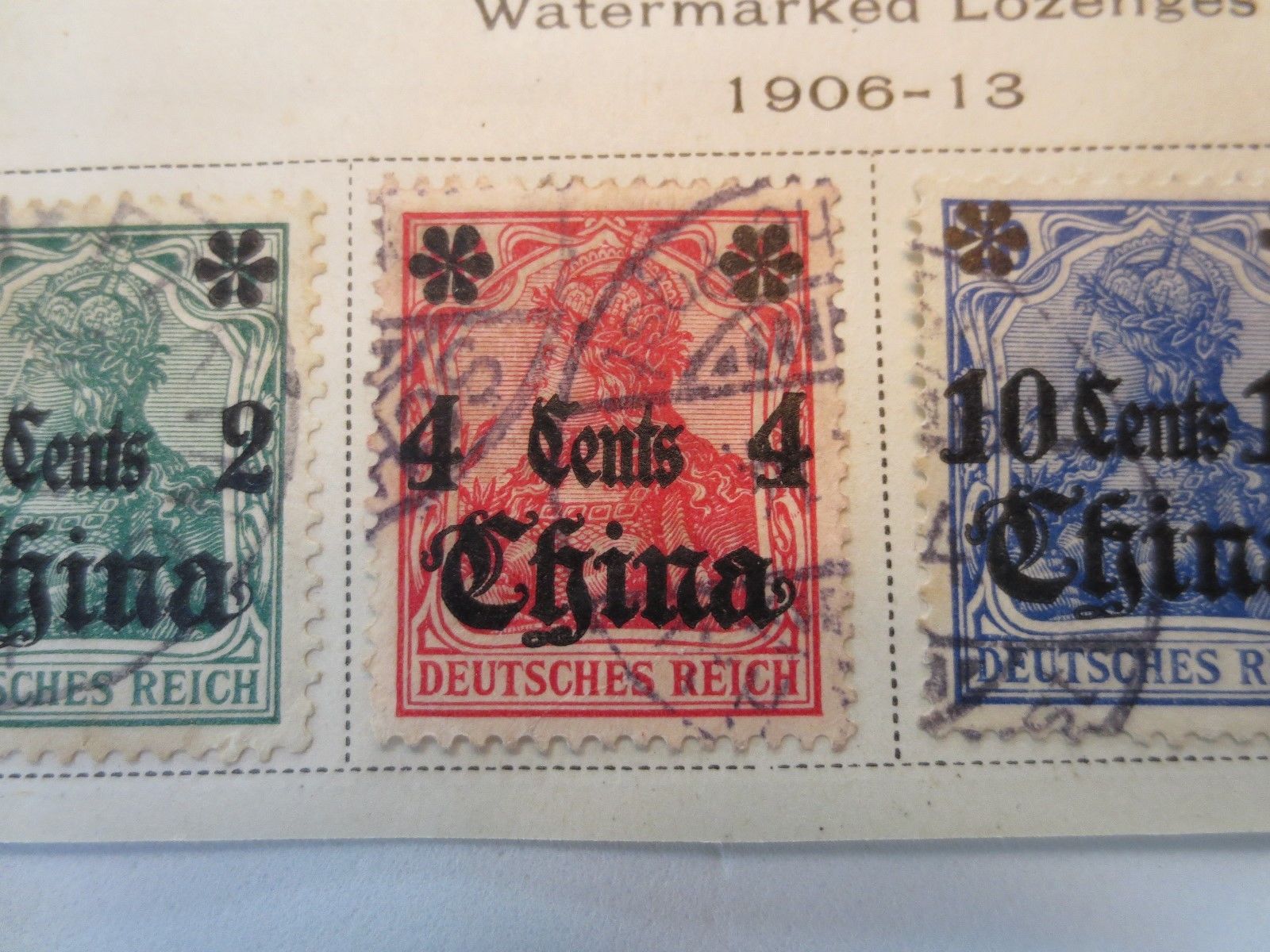 GERMANY 1906-13 OFFICES IN CHINA Overprint Surcharged Lot of 4UH  & 2MH Stamps