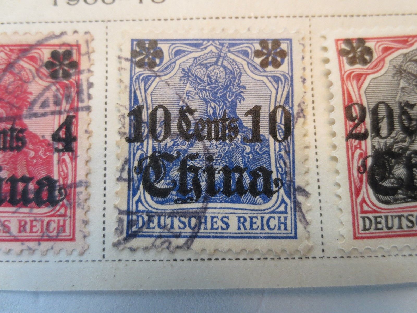 GERMANY 1906-13 OFFICES IN CHINA Overprint Surcharged Lot of 4UH  & 2MH Stamps