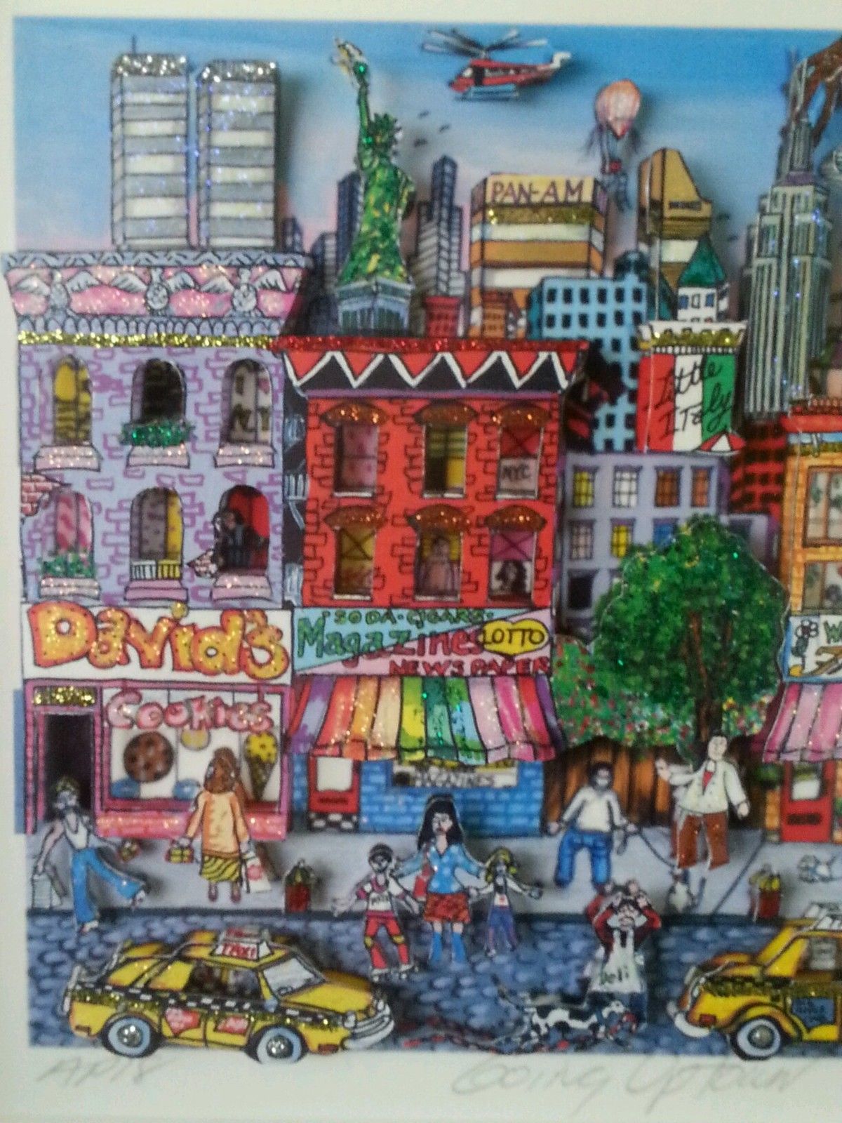 Charles Fazzino original puzzle 3-D picture "Going Uptown" New York