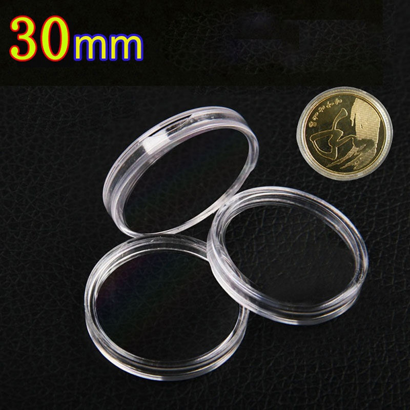 10Pcs 30mm Applied Clear Round Cases Coin Storage Boxes Capsules Holder Hot New