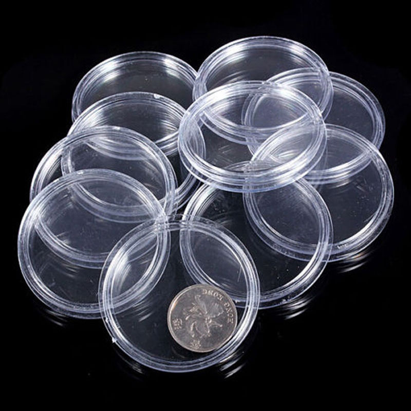 10Pcs 30mm Applied Clear Round Cases Coin Storage Boxes Capsules Holder Hot New