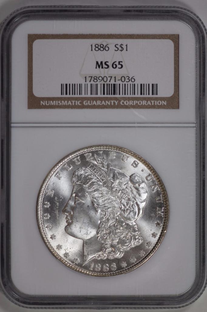 1886 Morgan Silver Dollar MS65 NGC United States Mint $1 Coin