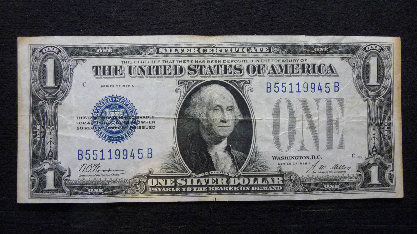 1928-A ONE DOLLAR SILVER CERTIFICATE B-B BLOCK IN XF A-27-15 (SEE PICTURES)