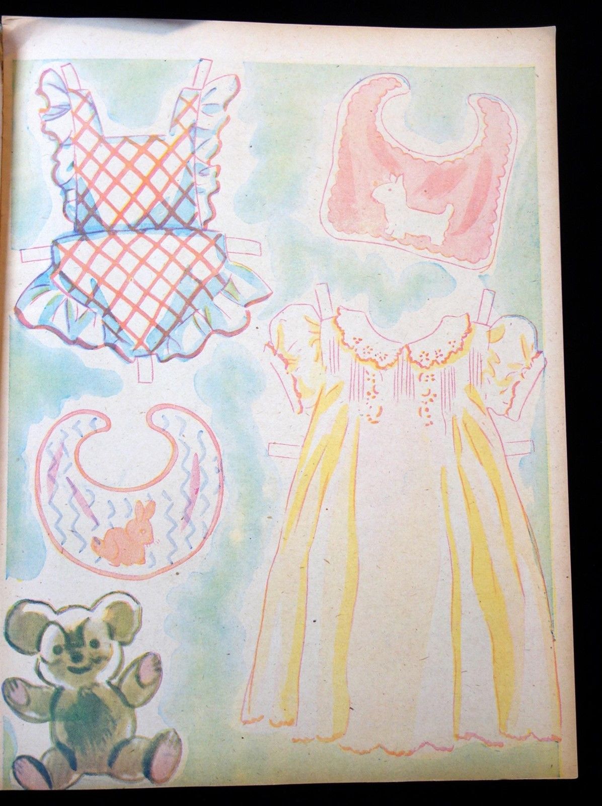 Un-Cut Paper Doll Book Baby Bunting, w Full Page Maud Fangel Illustration L1040