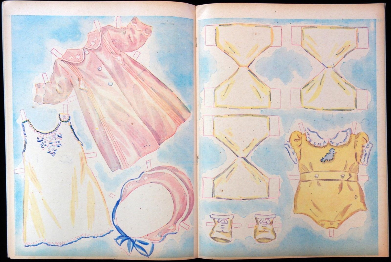 Un-Cut Paper Doll Book Baby Bunting, w Full Page Maud Fangel Illustration L1040