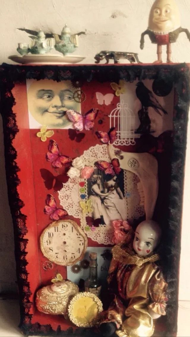 Cabinet Of Curiosities Assemblage Art Ooak Mixed Media Collage Altered Art