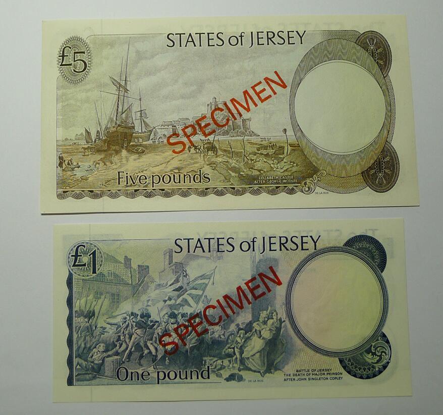 State of Jersey 1 5 10 20 Pounds Specimen Banknote Franklin Mint UNC