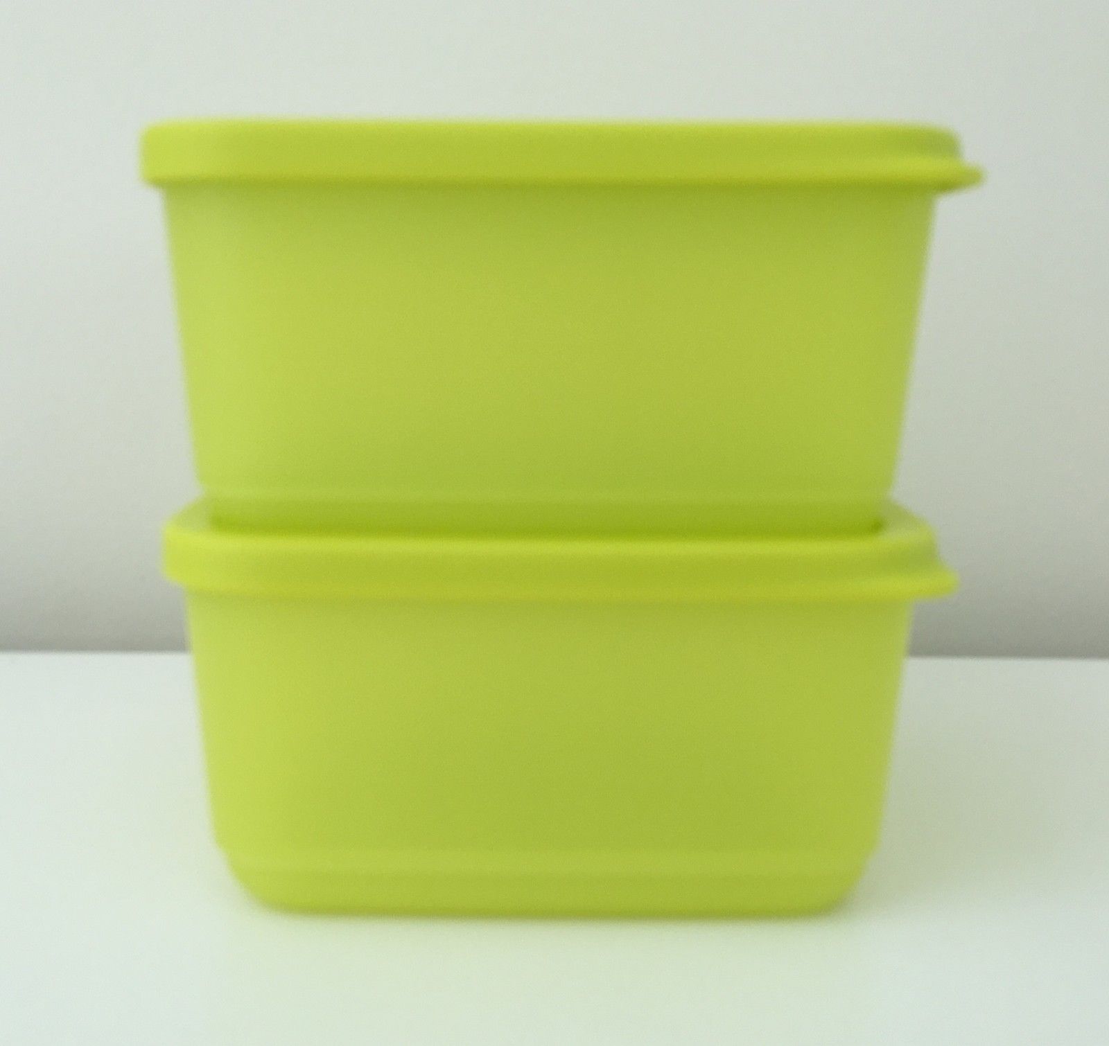 New Tupperware 2-3/4 cup Modular Square Container Set of 2 BPA Free-Yellow