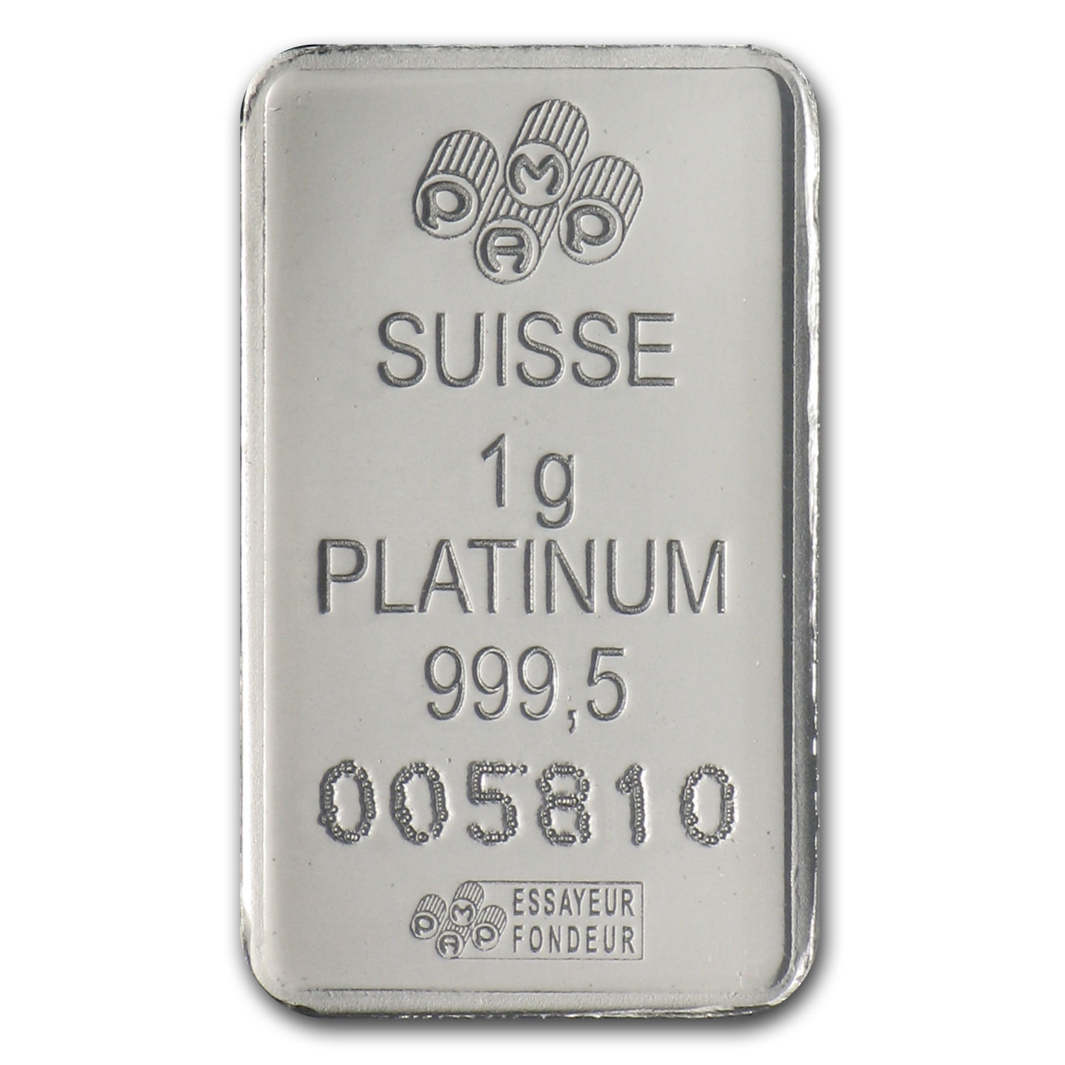 1 gram Platinum Bar - PAMP Suisse (In Assay) - SKU #67344