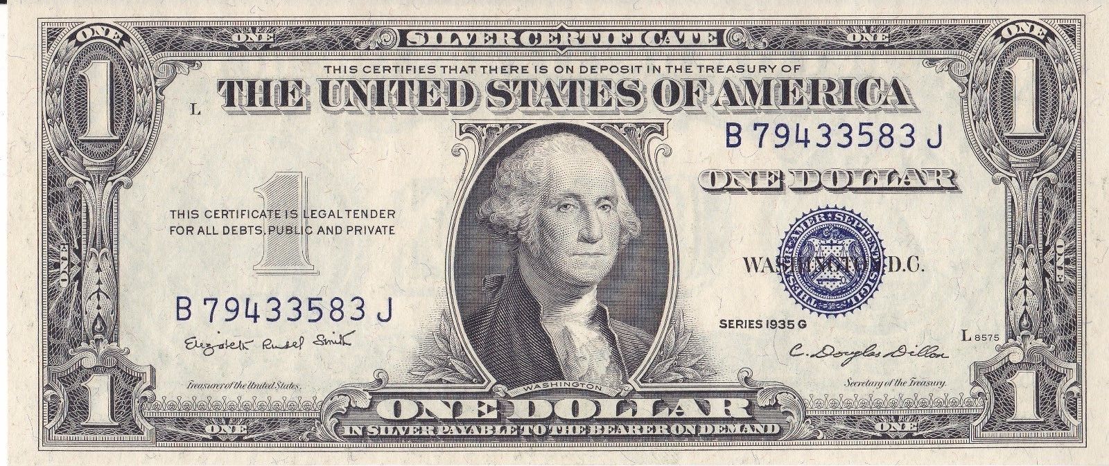 1935G $1 No Motto Silver Certificate (Fr# 1616) Choice / Gem UNC